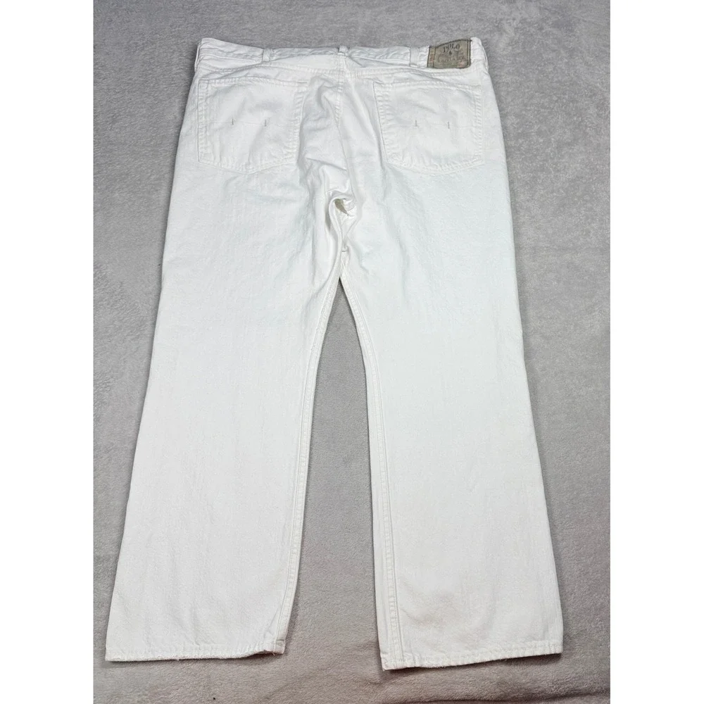 Polo Ralph Lauren 867‎ Classic Fit Jeans Mens 42x30 White Hudson Authentic Denim